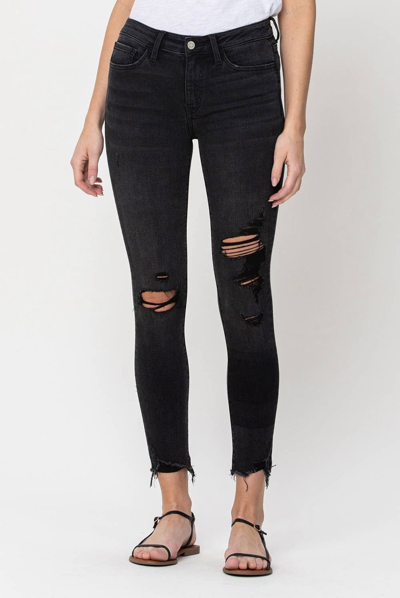 Distressed Black Jeans
